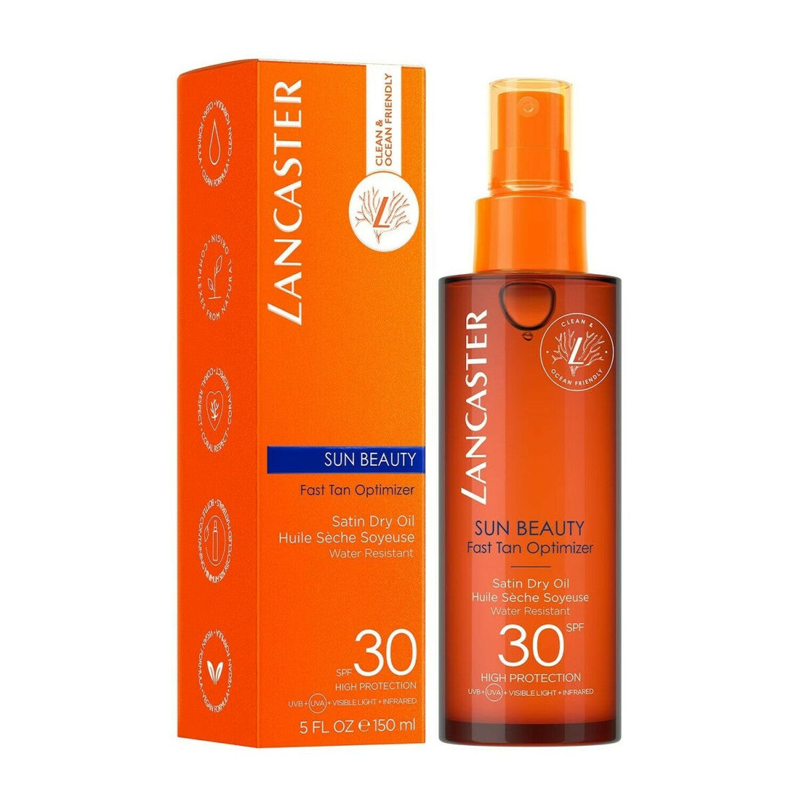  Lancaster Solaire Huile Sèche Soyeuse Accélératrice De Bronzage Spray Spf30 - Sun Beauty