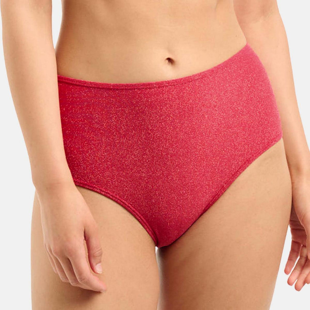  Sans Complexe Bain Culotte De Bain Taille Haute Rouge - Reflet Reflet