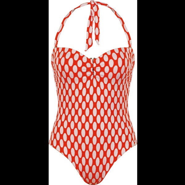  Naturana Maillot De Bain Bandeau 1 Pièce à Pois - Rouge SMALL ESCAPES - BELLA VISTA