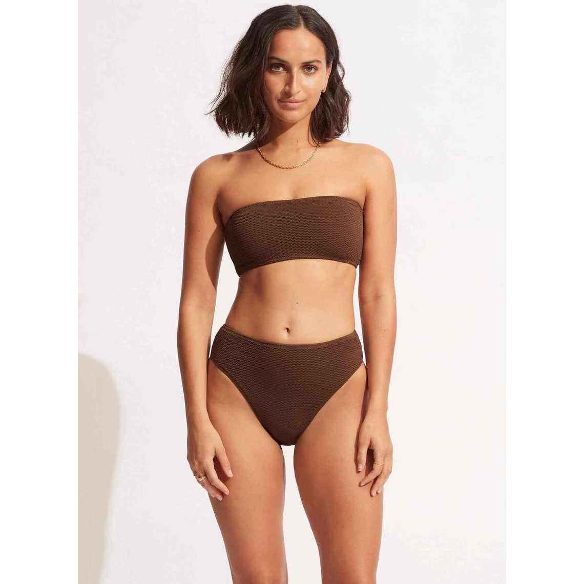  Seafolly Culotte De Bain Taille Haute - Marron Sea Dive
