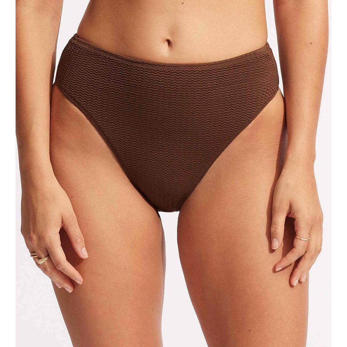  Seafolly Culotte De Bain Taille Haute - Marron Sea Dive