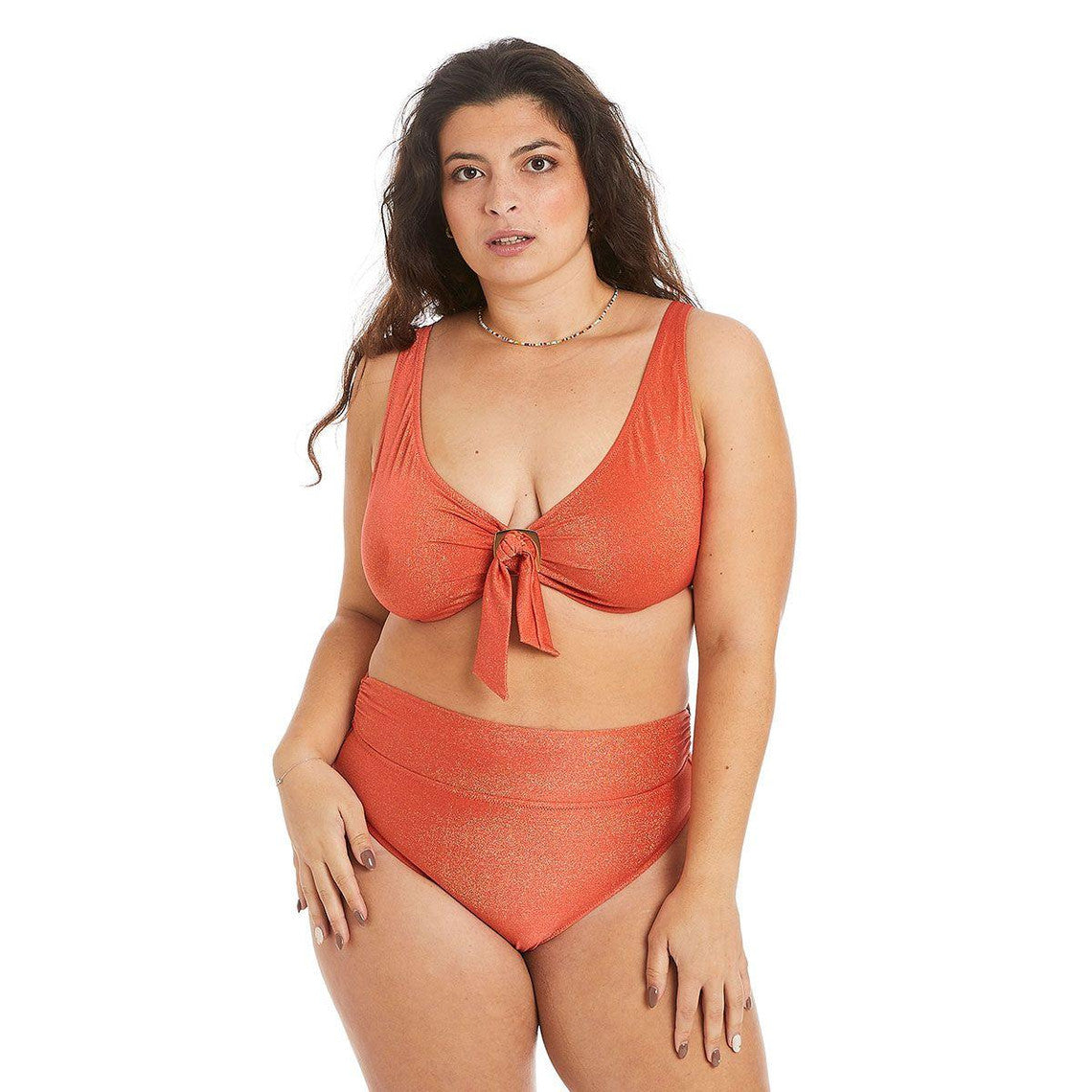  Camille Cerf X Pomm Poire Culotte Haute De Bain Orange Maui