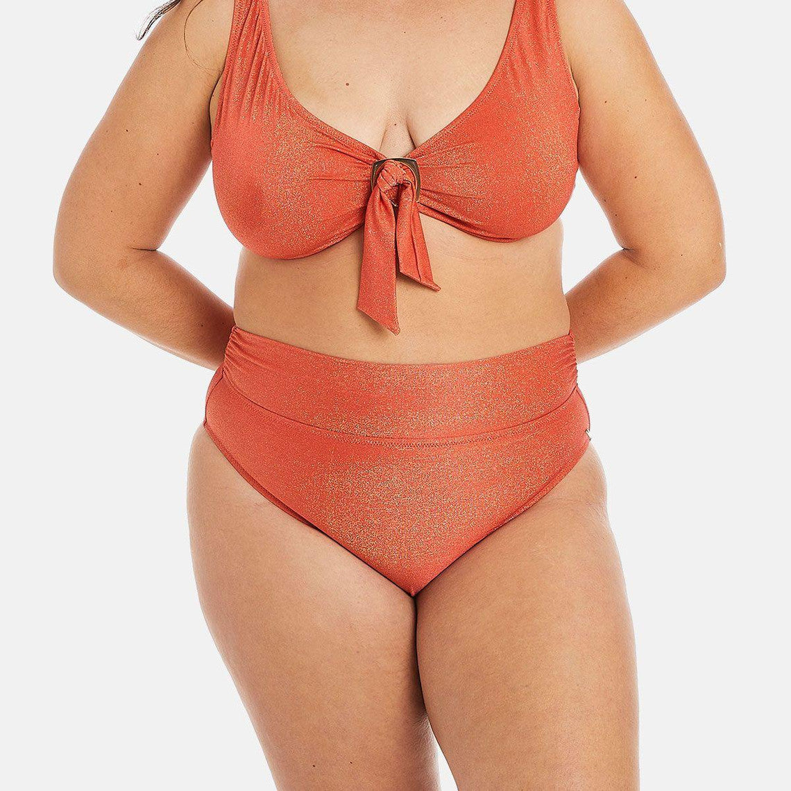 Camille Cerf X Pomm Poire Culotte Haute De Bain Orange Maui