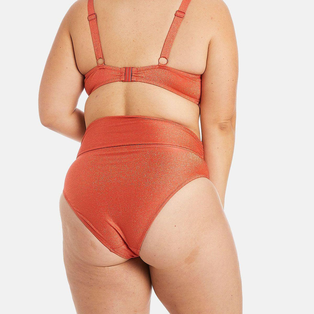  Camille Cerf X Pomm Poire Culotte Haute De Bain Orange Maui