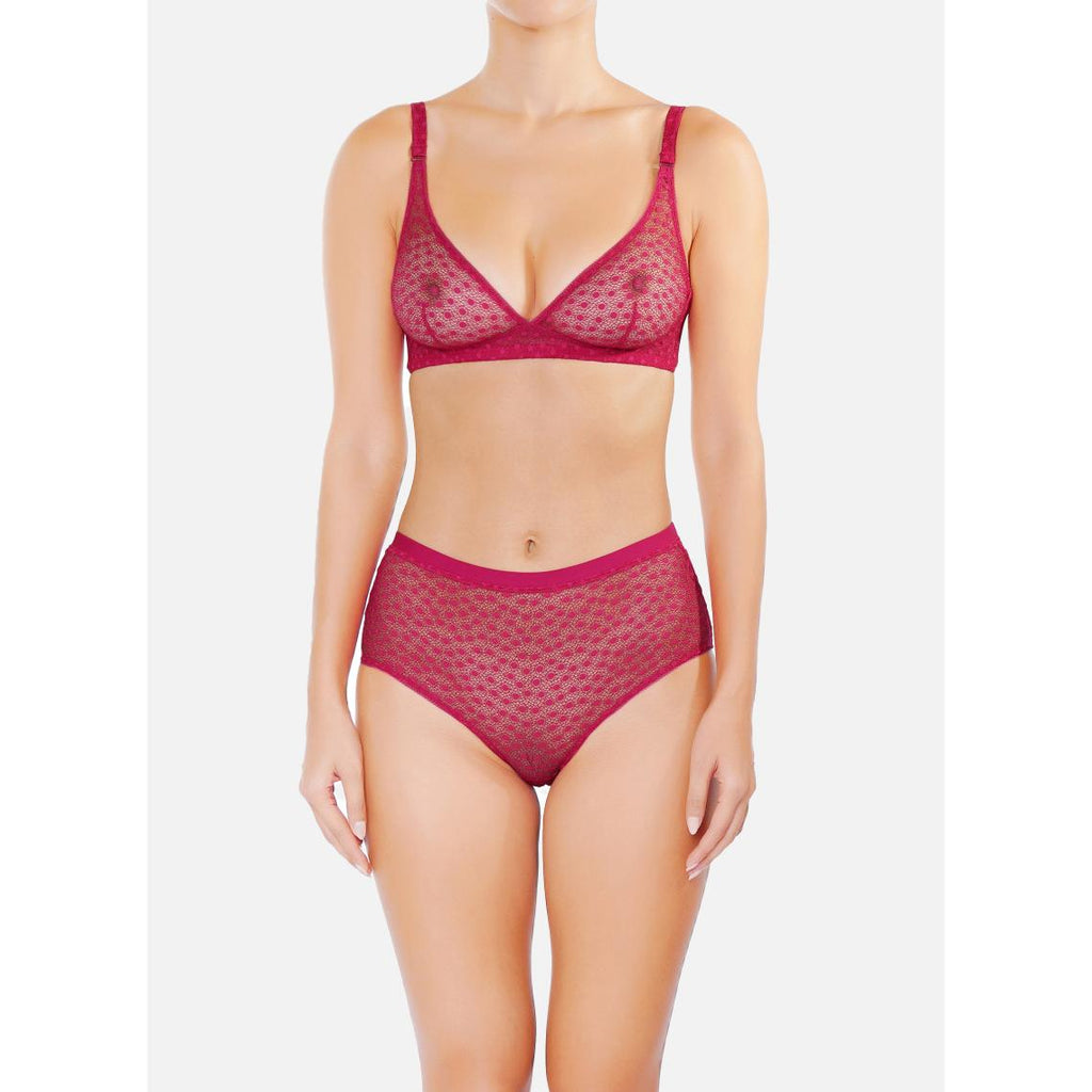  Huit Lingerie Daisy Cerise Culotte Taille Haute