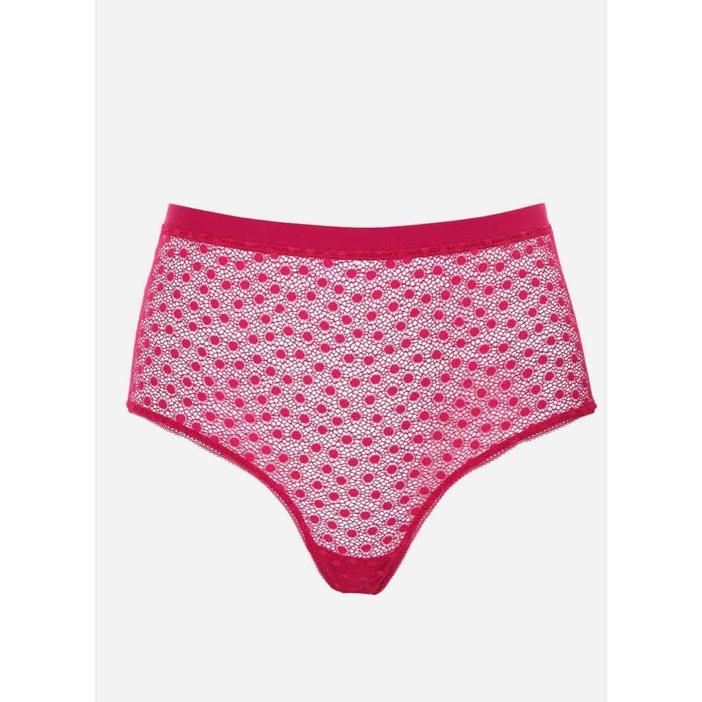  Huit Lingerie Daisy Cerise Culotte Taille Haute