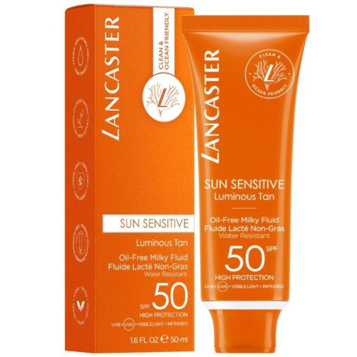  Lancaster Solaire Fluide Lacté Non Gras Visage Spf 50 - Sun Sensitive