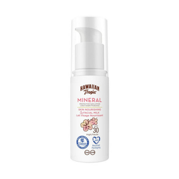  Hawaiian Tropic Lait Nourrissant Solaire Mineral - Spécial Visage - Peaux Sensibles - Spf30