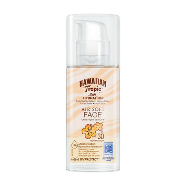  Hawaiian Tropic Lotion Solaire Pompe Visage Non-Grasse 12h D'hydratation - Spf 30