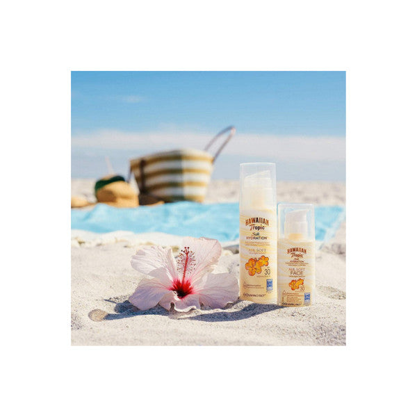  Hawaiian Tropic Lotion Solaire Pompe Visage Non-Grasse 12h D'hydratation - Spf 30