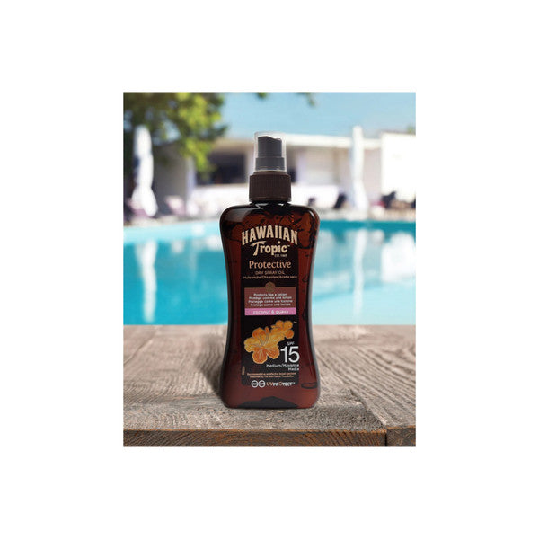  Hawaiian Tropic Spray Huile Sèche Protectrice Bronzage Parfait A La Noix De Coco Et Goyave - Spf 15