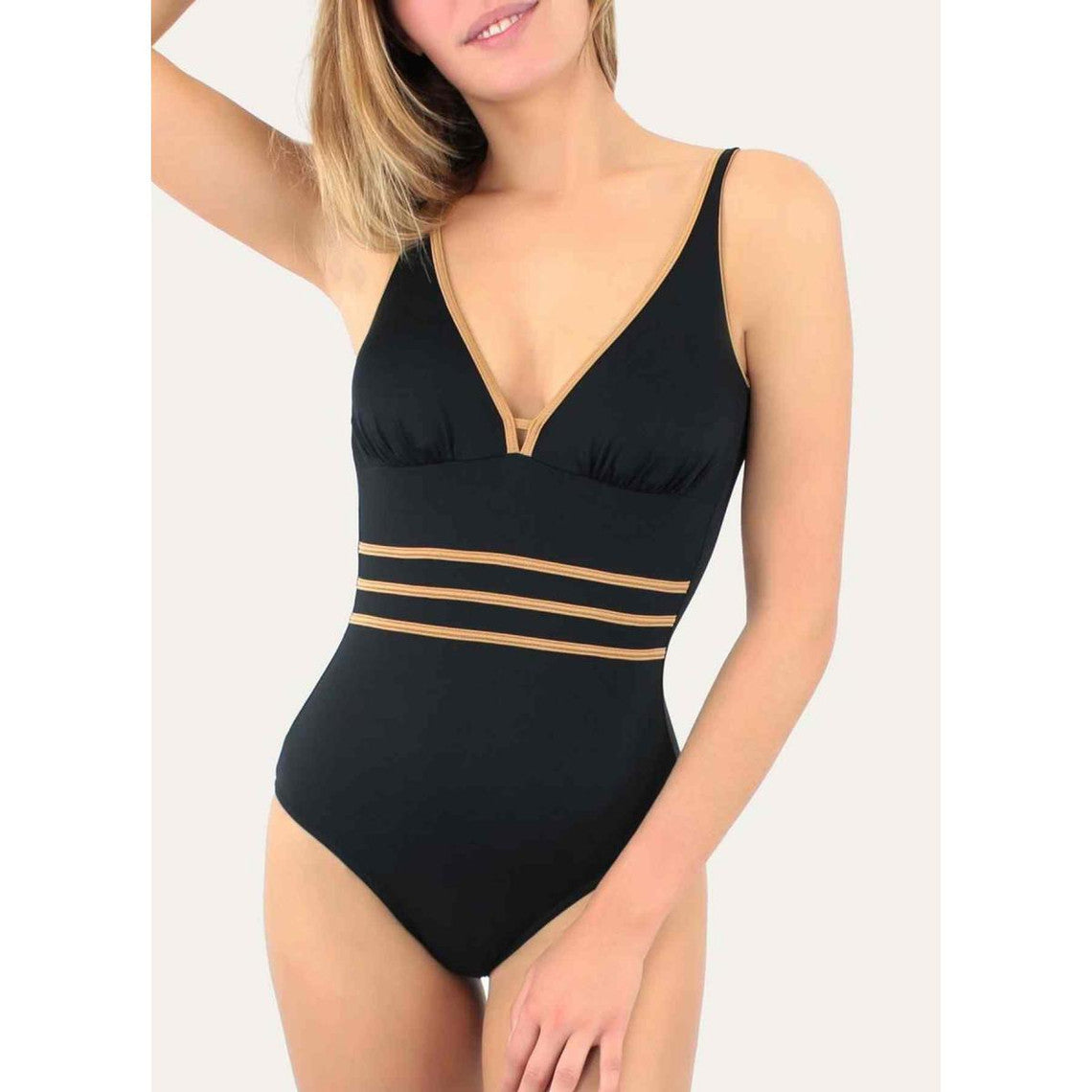  Janine Robin Maillot De Bain 1 Pièce Classique Plongeant VENEZIA
