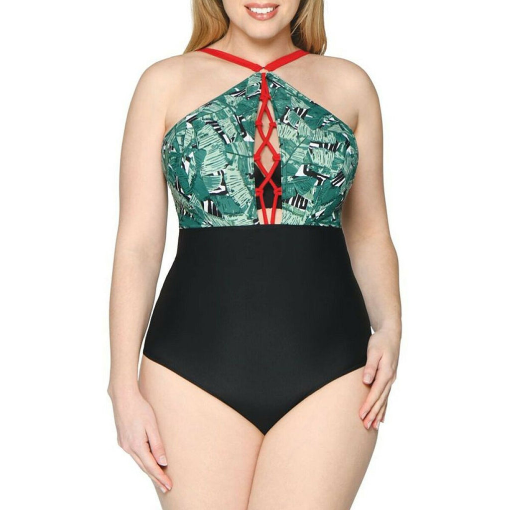  Curvy Kate Maillot Maillot De Bain Une Pièce Plongeant Armatures Paradise Palm