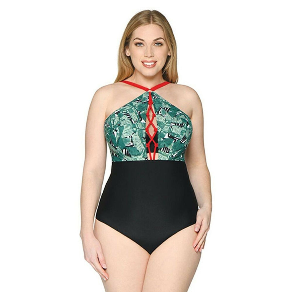  Curvy Kate Maillot Maillot De Bain Une Pièce Plongeant Armatures Paradise Palm