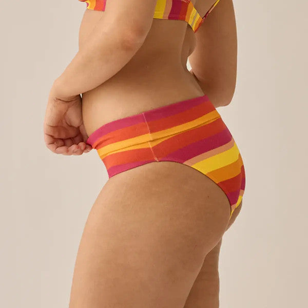  Naturana Culotte De Bikini Taille Haute à Rayures - Grenadine SMALL ESCAPES - SUNSET