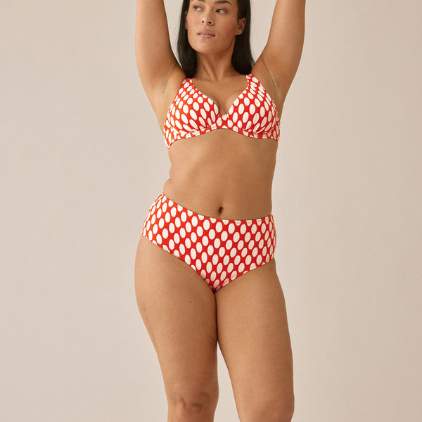  Naturana Culotte Taille Haute Motif à Pois - Rouge SMALL ESCAPES - BELLA VISTA