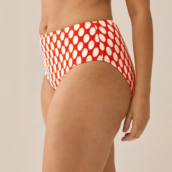  Naturana Culotte Taille Haute Motif à Pois - Rouge SMALL ESCAPES - BELLA VISTA