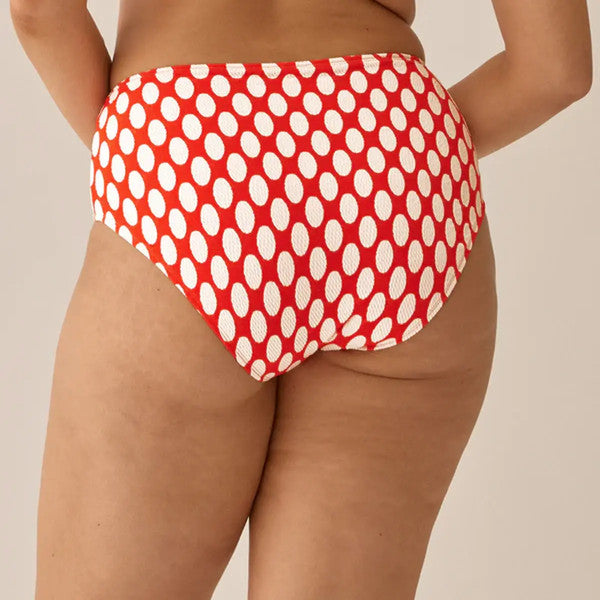  Naturana Culotte Taille Haute Motif à Pois - Rouge SMALL ESCAPES - BELLA VISTA
