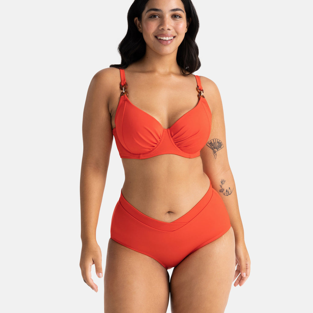  Dorina Maillots Culotte De Bain Taille Haute - Corail ODA