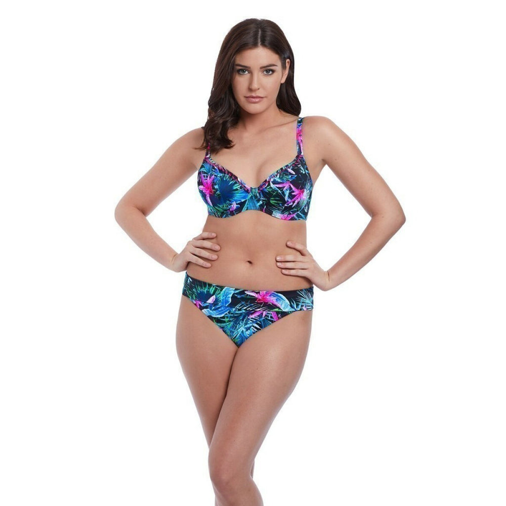  Freya Maillots Culotte De Bikini Taille Ajustable Freya Maillots JUNGLE FLOWER Black Tropical Jungle Flower