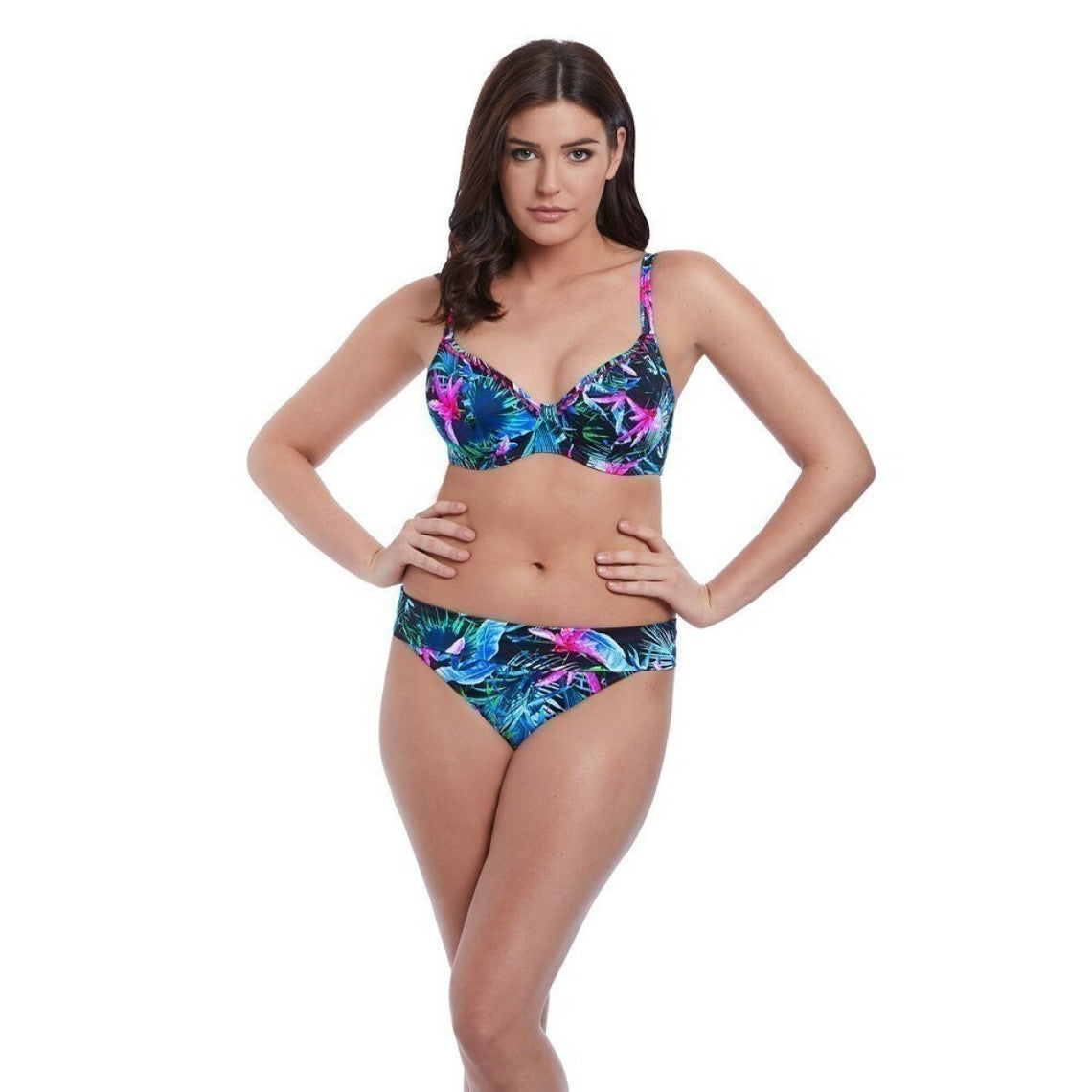  Freya Maillots Culotte De Bikini Taille Ajustable Freya Maillots JUNGLE FLOWER Black Tropical Jungle Flower