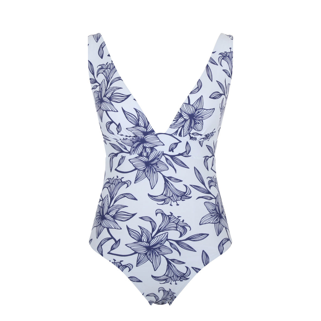  Panache Maillot Maillot De Bain Une Pièce - Imprimé Bleu Capri
