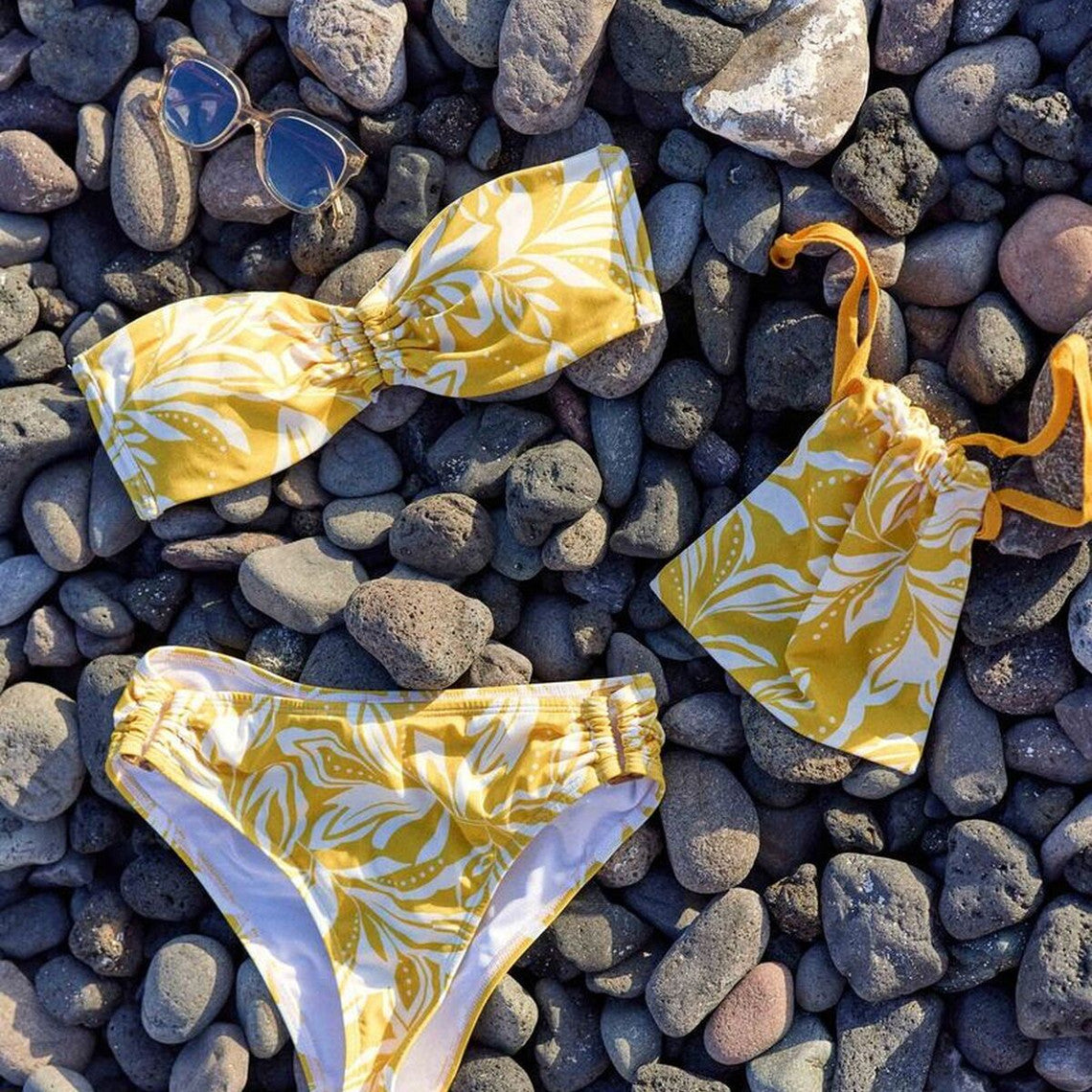  La Petite Etoile Bas De Maillot De Bain WENDA Bicolore Jaune